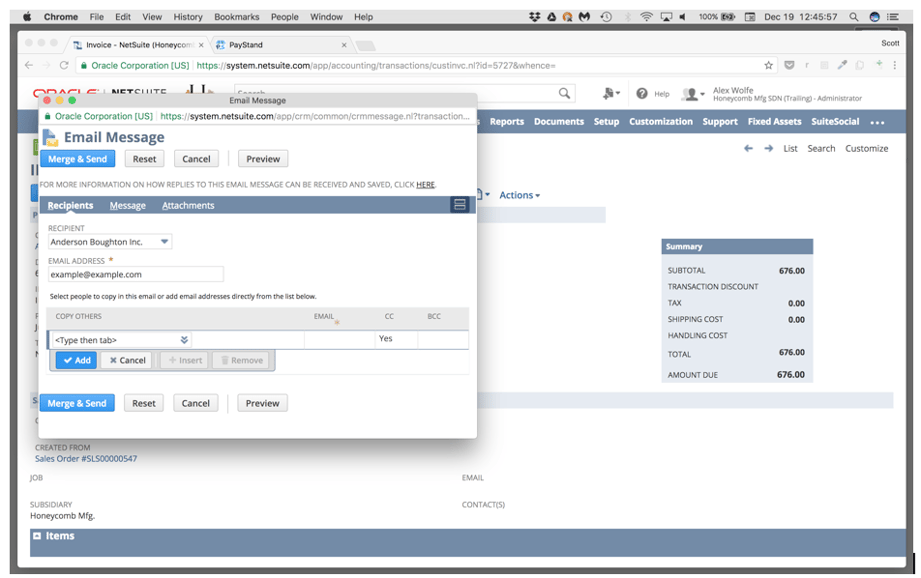 How to Use the NetSuite Payment Plugin To Email An Invoice